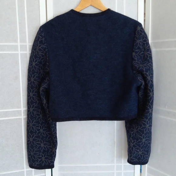 Wesenjak TIROL blue croped boiled wool jacket